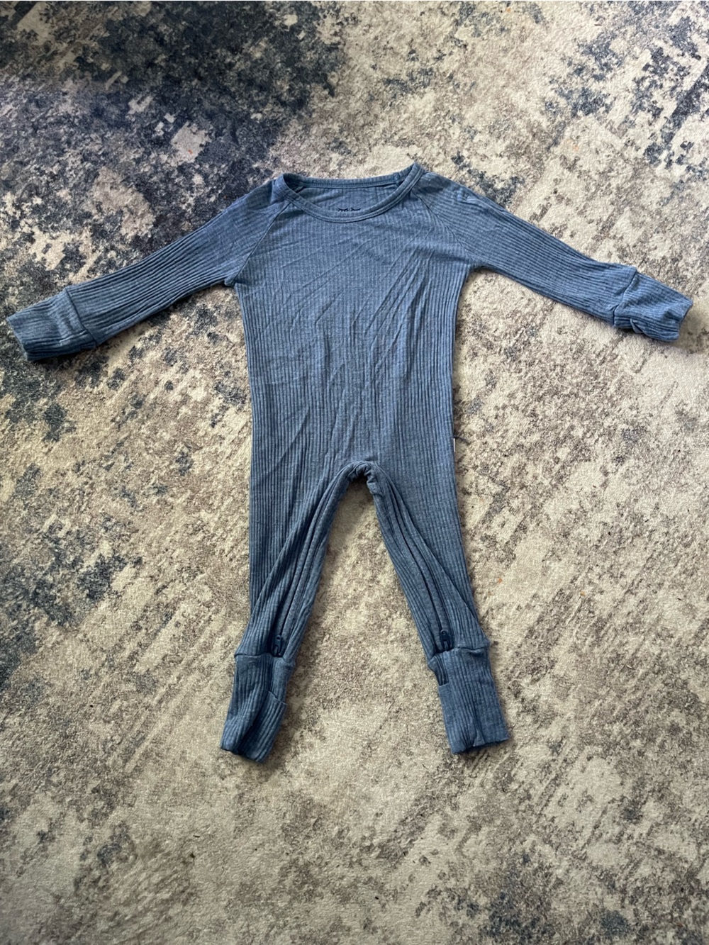 Little Sleepies Blue Ribbed One-Piece